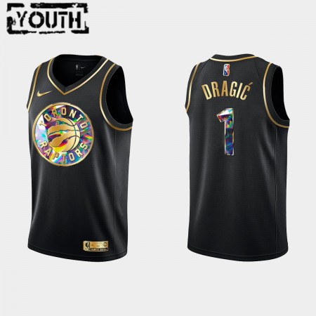 Maillot Basket Toronto Raptors Goran Dragic 1 Nike 2021-22 Noir Golden Edition 75th Anniversary Diamond Swingman - Enfant